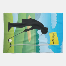 Female Golfer Design Golf Towel Kökshandduk