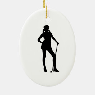 Female Golfer Sport Julgransprydnad Keramik