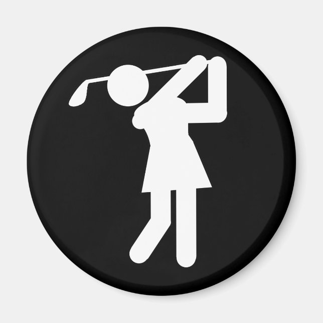 Female Golfer - Woman Golf Symbol Magnet (Framsidan)
