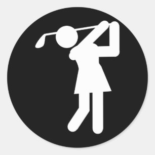 Female Golfer - Woman Golf Symbol Runt Klistermärke