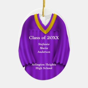 Female Grad Gown Lila och Guld Ornament