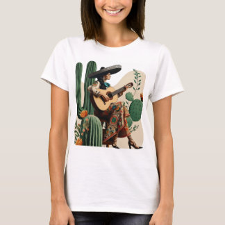 Female Guitarist in Action" T Shirt