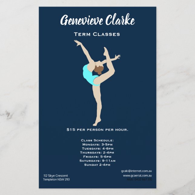 Female Gymnast Flygblad (Framsidan)