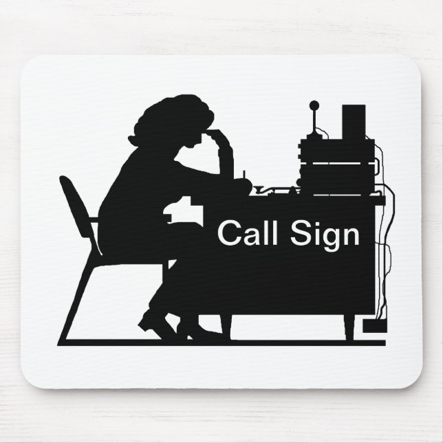 Female Ham Silhouette Copying Message Mousepad Musmatta (Framsidan)