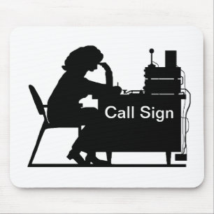 Female Ham Silhouette Kopierar meddelande Mousepad Musmatta