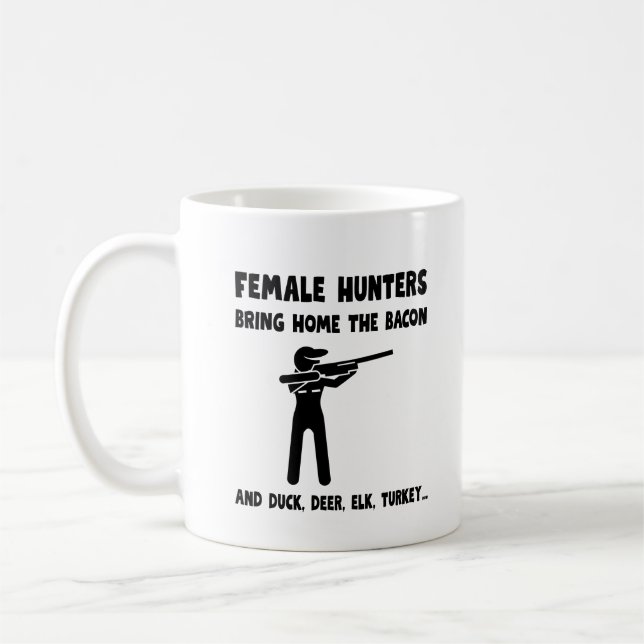 Female Hunters Bring Home the Bacon Kaffemugg (Vänster)