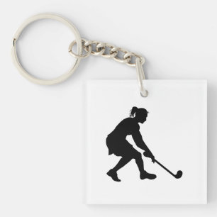 Female i Fält Hockey Keychain