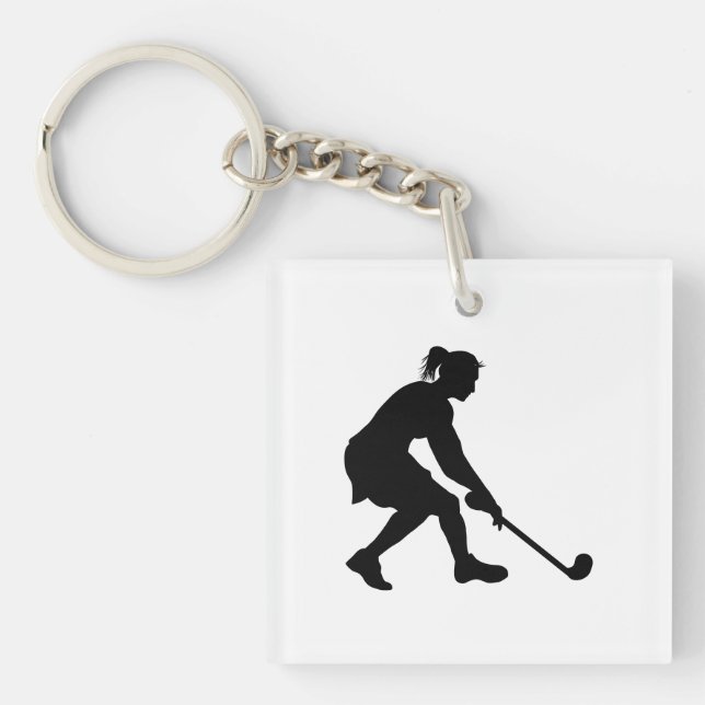 Female i Fält Hockey Keychain (Framsidan)