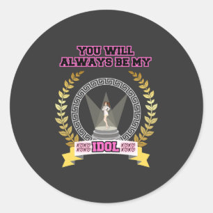 Female Idol Singing Spotlight Stage KPop Music Runt Klistermärke