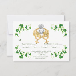 Female Irish Claddagh Ring och Shamrocks OSA Kort