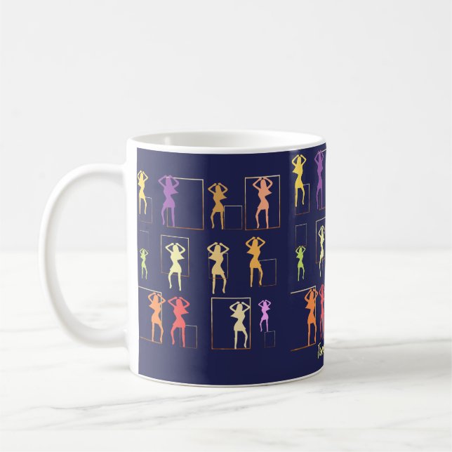Female Kaleidoscope Midnight Blue Kaffemugg (Vänster)
