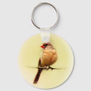 Female kardinal Songbird Nyckelring