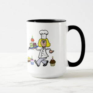 Female konditor Chef Namn Mugg