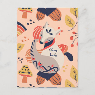 Female lärarskift CLASSY DAM Hygge Fox Vykort