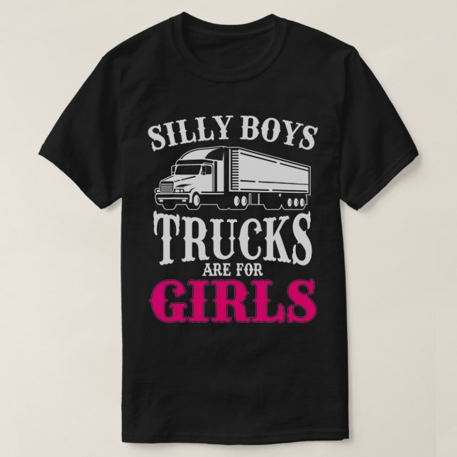 Female Lastbil Driver Funny Girl Trucker T Shirt (Design framsida)