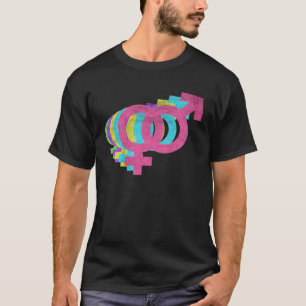 Female Male Kärlek-symbol 80-talet Färg 1980-talet T Shirt