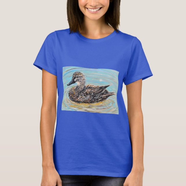 Female Mallard Anka-målning T Shirt (Framsida)