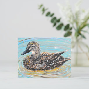 Female Mallard Anka-målning Vykort