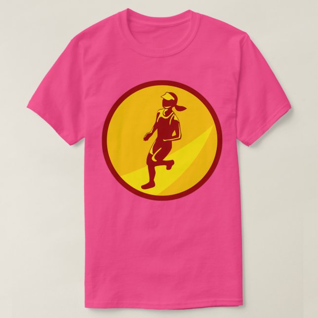 Female Marathon Springer Circle Retro T Shirt (Design framsida)