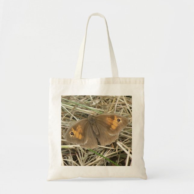 Female Meadow Brown Butterfly Tote Bag Tygkasse (Framsidan)