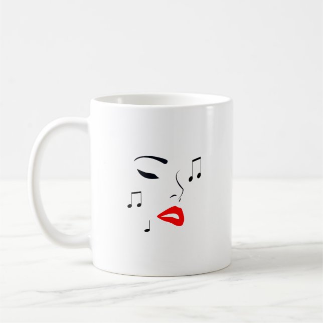 Female Music Ansikte Kaffemugg (Vänster)