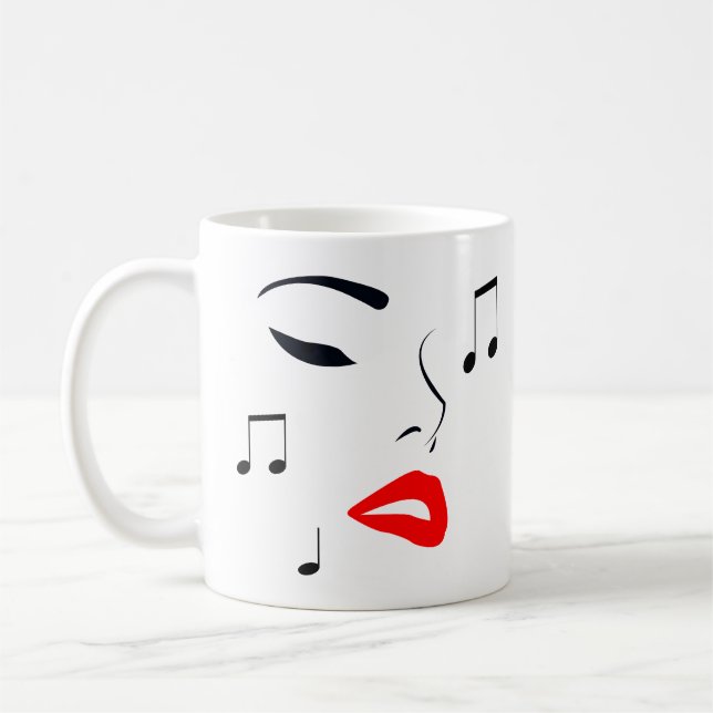 Female Music Ansikte Kaffemugg (Vänster)