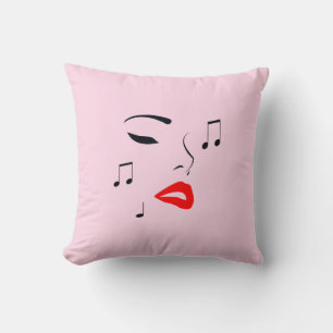 Female Music Ansikte Kudde