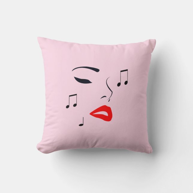 Female Music Ansikte Kudde (Framsida)