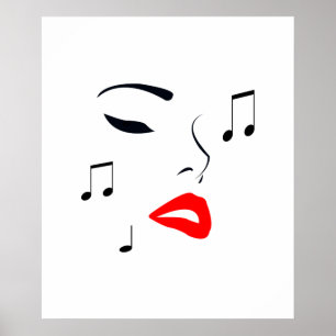 Female Music Ansikte Poster