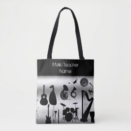 Female Music Teacher Tote Personlig Tygkasse