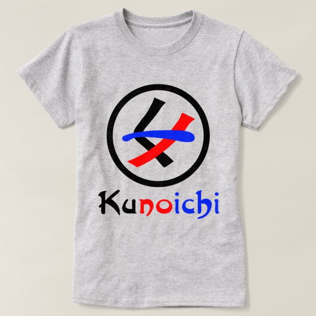 Female Ninja Kunoichi く ノ 一 T Shirt (Design framsida)