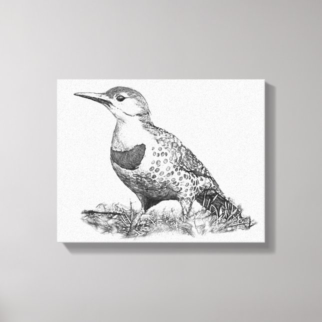 Female Northern Flicker Canvastryck (Framsida)