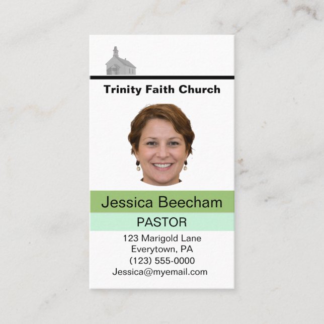 Female Pastor Business Card Visitkort (Framsida)