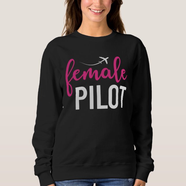 Female Pilot  Aviation T Shirt (Framsida)