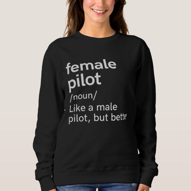 Female Pilot Definition  Aviation T Shirt (Framsida)