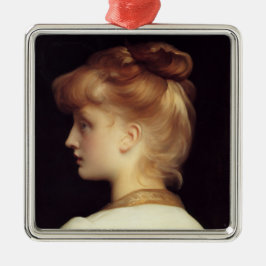 Female Porträtt bakifrån (av Frederic Leighton) Julgransprydnad Metall