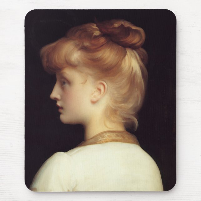 Female Porträtt bakifrån (av Frederic Leighton) Musmatta (Framsidan)