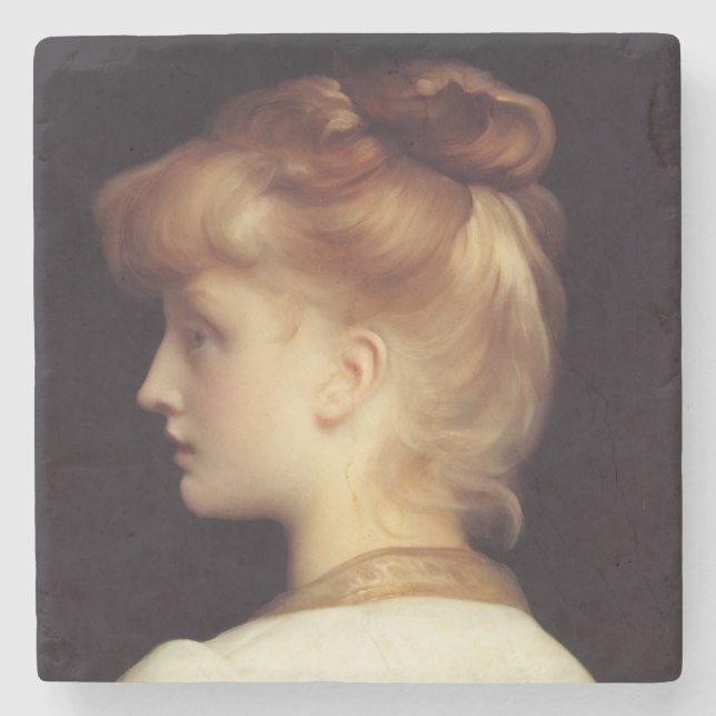 Female Porträtt bakifrån (av Frederic Leighton) Stenunderlägg (Framsidan)
