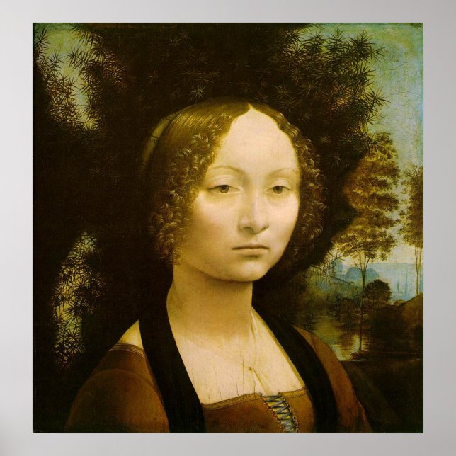 Female Porträtt efter Leonardo Da Vinci Poster (Framsidan)