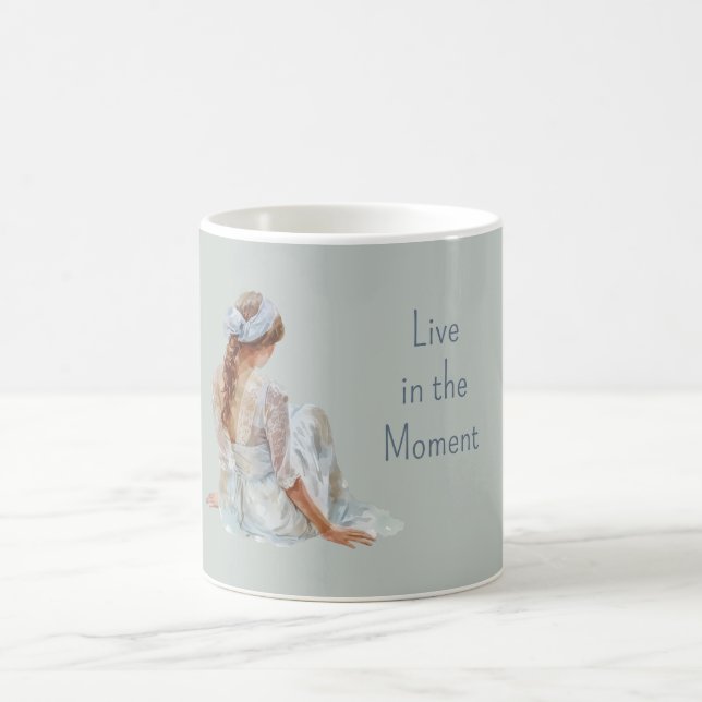 Female Pretty Light Blue Dress Kaffemugg (Center)