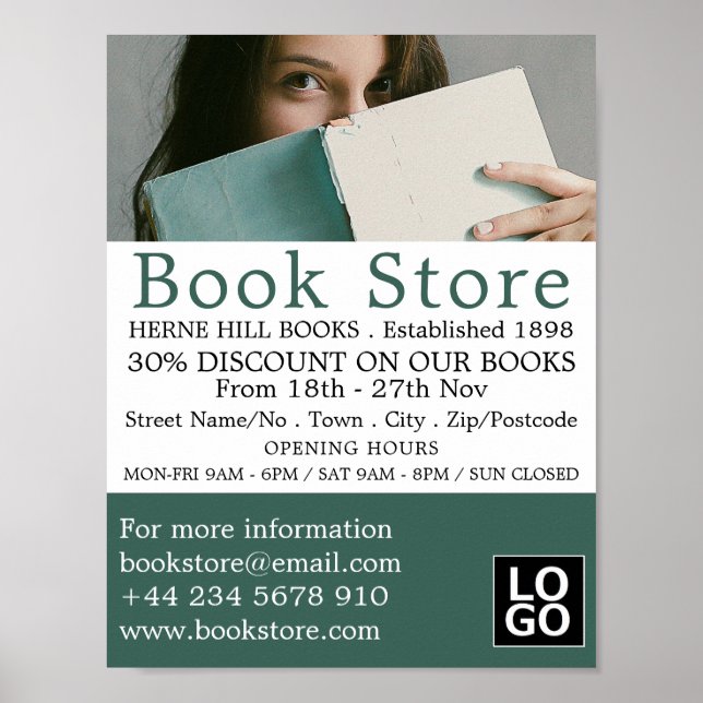Female Reader, Bok Store-reklam Poster (Framsidan)