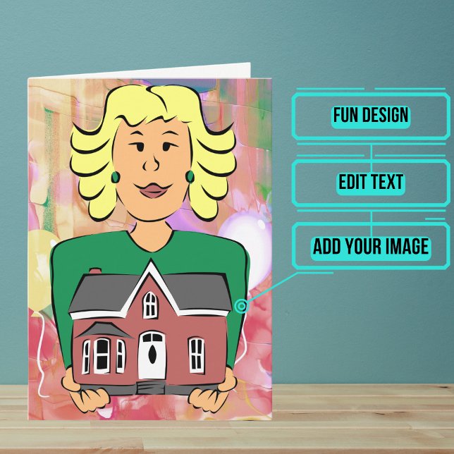 Female Real Gods Agent-födelsedagen Kort (This lovely card is specifically for that kind realtor in your life.)
