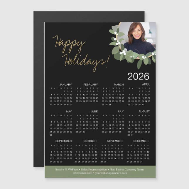 Female Realtor Photo 2026 Calendar Glad helg (Fram/baksida)