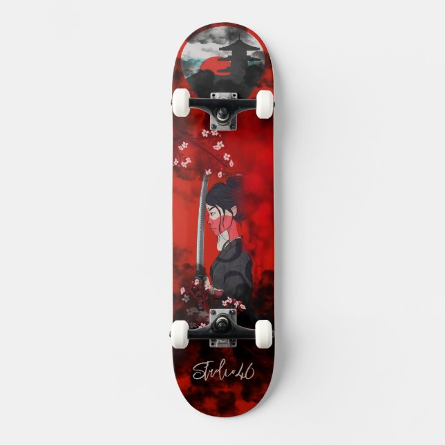 Female Samurai Skateboard (Framsida)