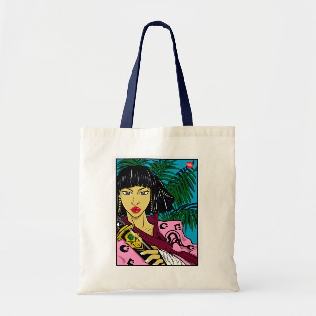 FEMALE SAMURAI Tote Bag Tygkasse (Framsidan)