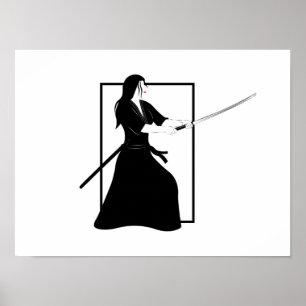 Female Samurai Warrior med Sword Poster