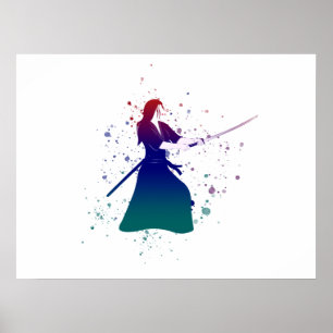 Female Samurai Warrior med Sword Poster