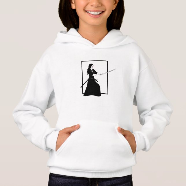 Female Samurai Warrior med Sword T Shirt (Framsida)
