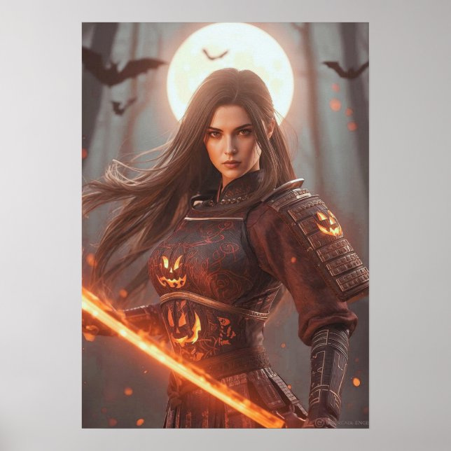 Female Samurai Warrior No.2 – Halloween Edition  Poster (Framsidan)