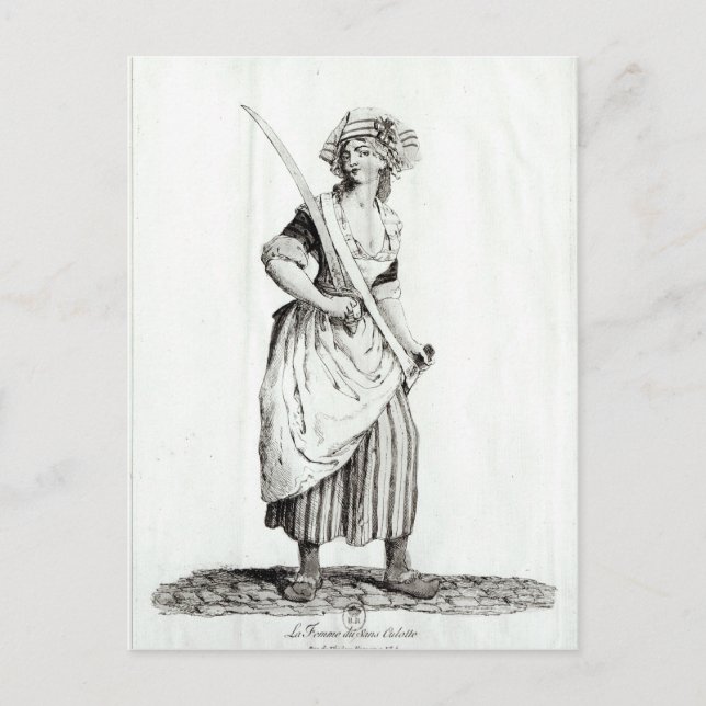 Female Sans-Culotte, 1792 Vykort (Framsida)